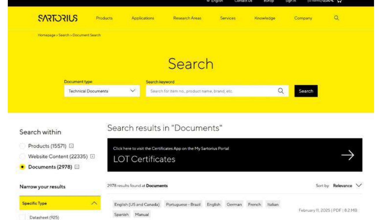 The current Document Hub search and results experience